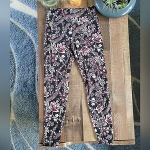 Marika Active Leggings, Floral on Black, Women's Medium